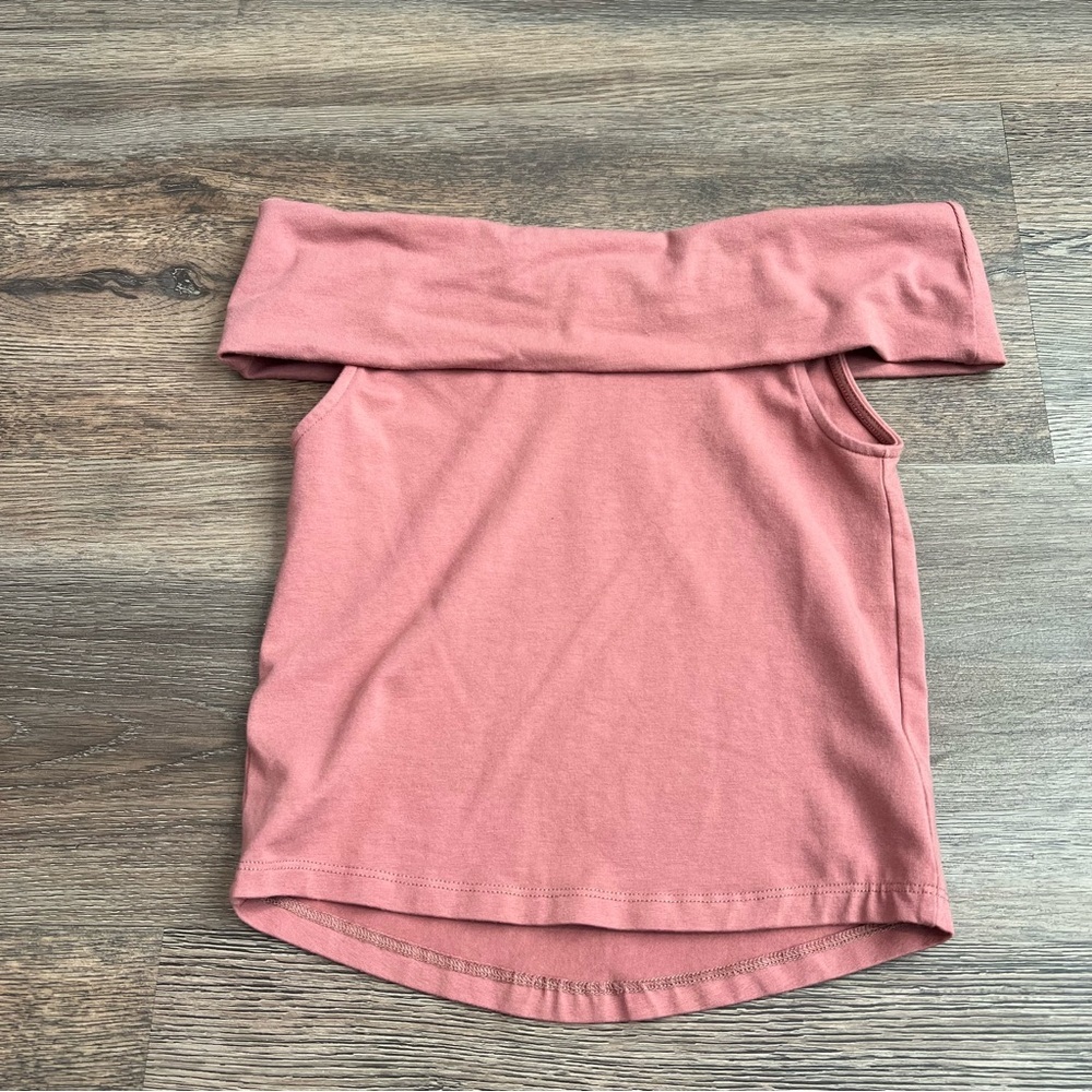 Aerie Chill Off-The-Shoulder Top Mauve Pink Size XS Soft Stretch Casual Feminine - Picture 6 of 10